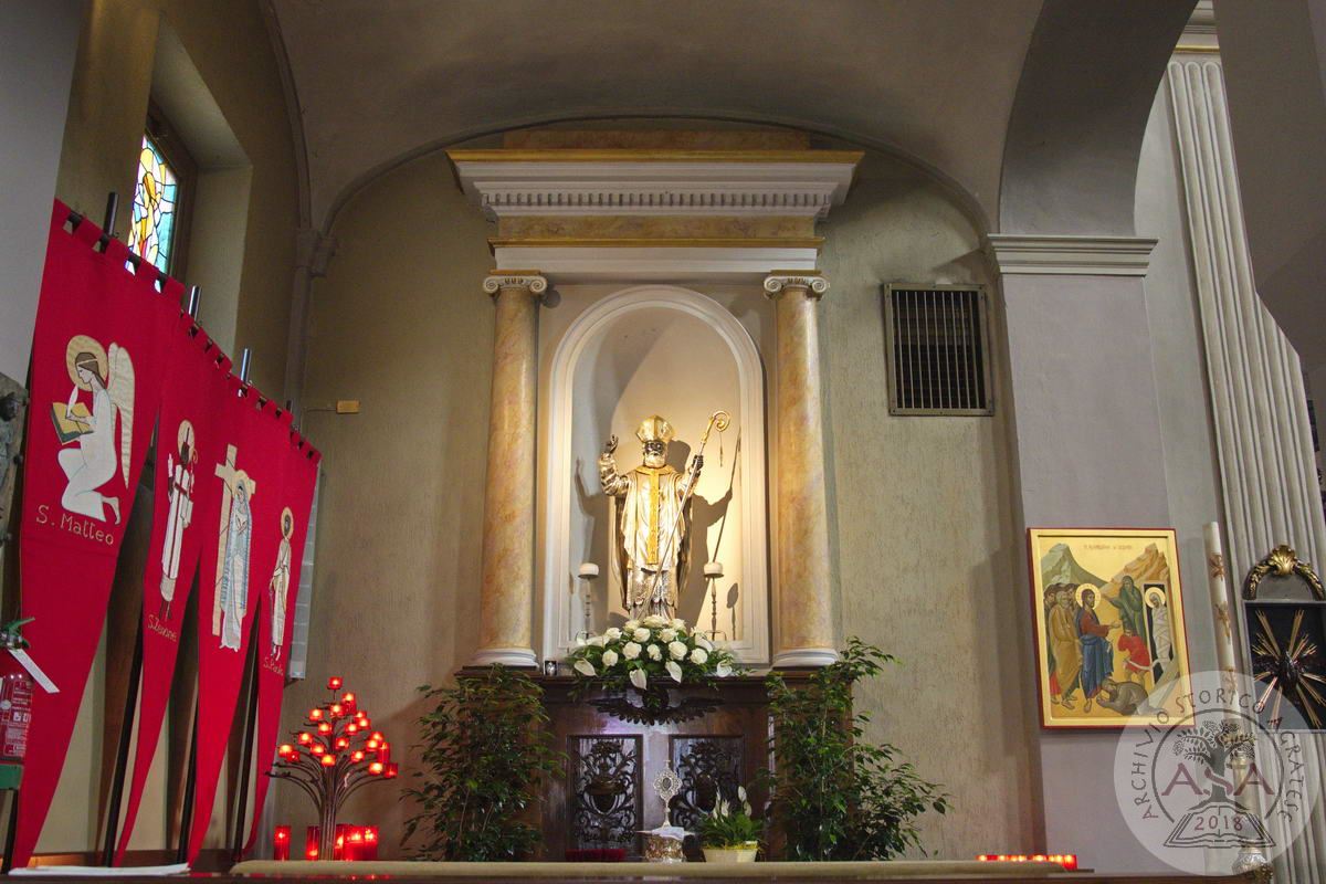 Chiesa parrocchiale di Omate - Statua di s. Zenone e icona Casa di Betania