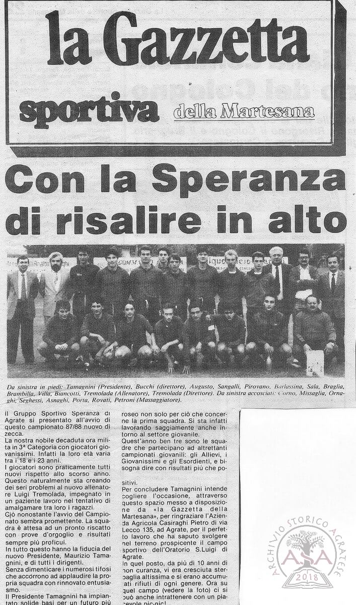 Articolo della Gazzetta della Martesana