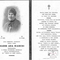 Madre Ada Bianchi - Immaginetta funebre